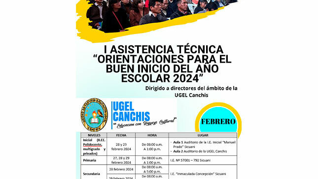 I Asistencia Técnica Orientaciones para el buen inicio del año escolar 2024