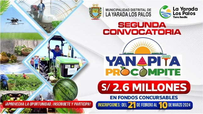 Segunda Convocatoria de Yanapita Procompite 2024