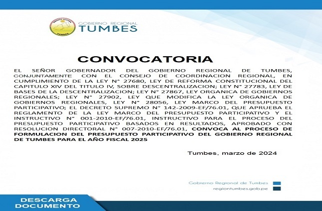 Convocatoria Presupuesto Participativo 2025