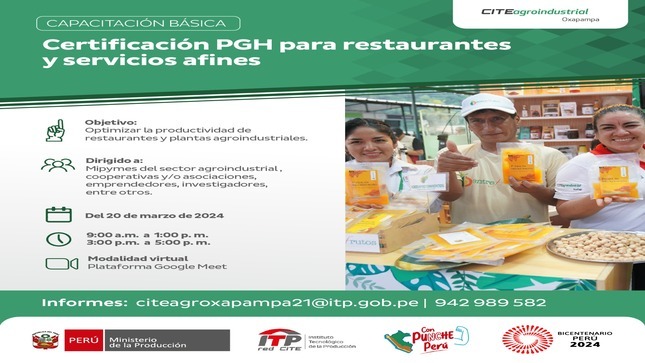 Certificación PGH para restaurantes y servicios afines