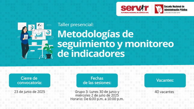 Imagen Taller presencial: Metodologías de seguimiento y monitoreo de indicadores