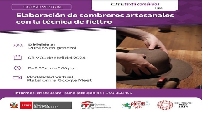 Elaboración de sombreros con la técnica de fieltro