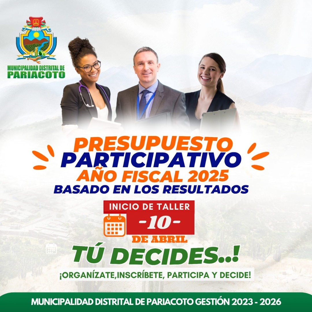 PRESUPUESTO PARTICIPATIVO BASADO EN RESULTADOS 2025