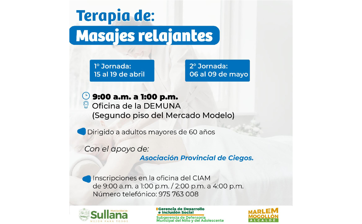 Participa de la terapia de masajes relajantes