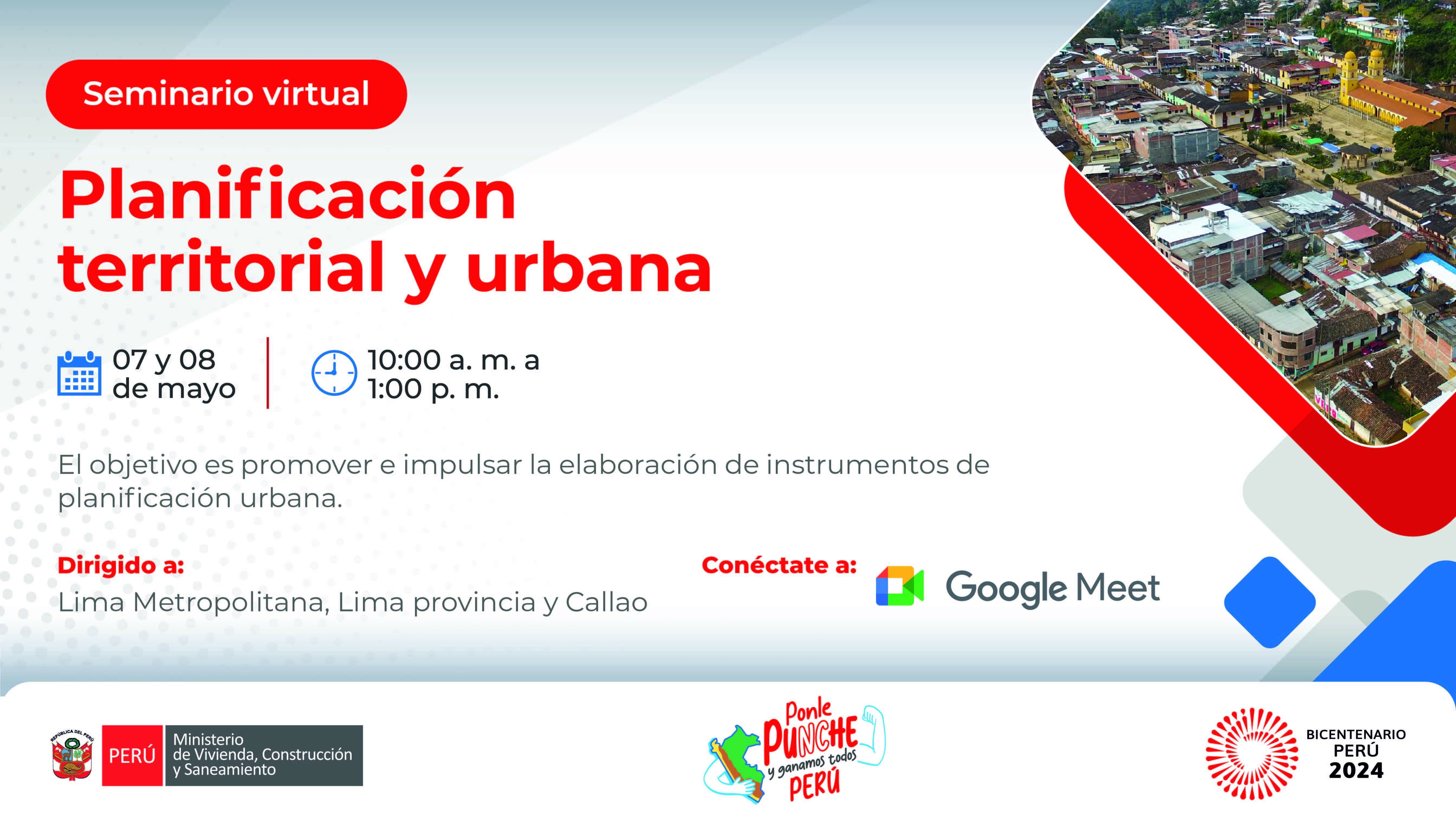 Seminario virtual de Planificación urbana y territorial