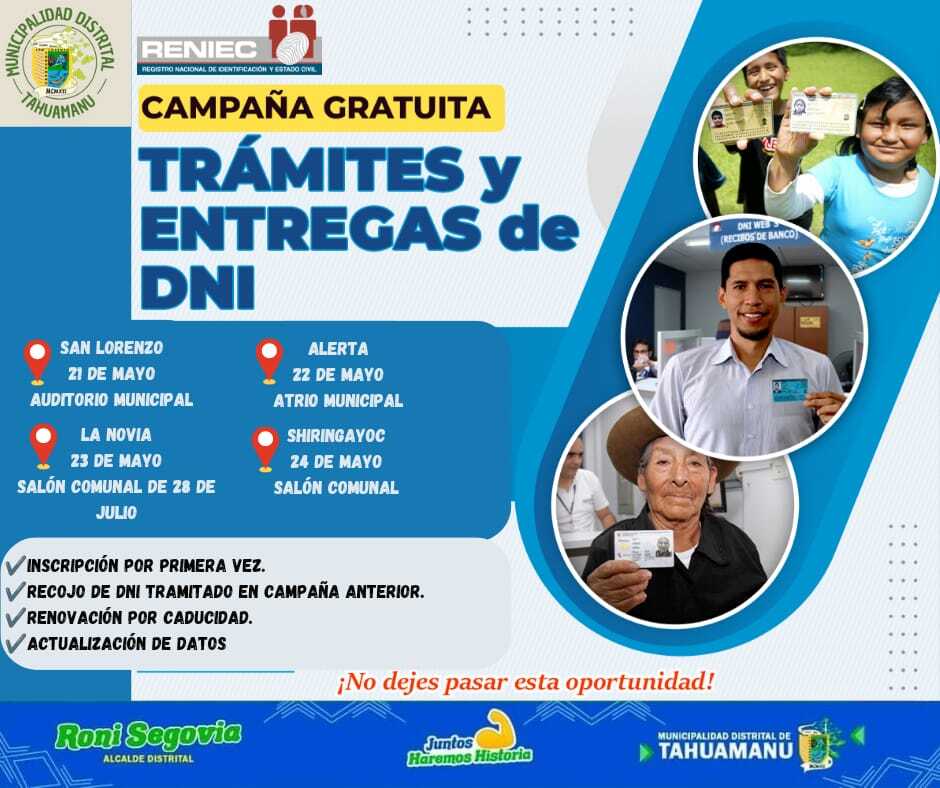 TRAMITES Y ENTREGAS DE DNI