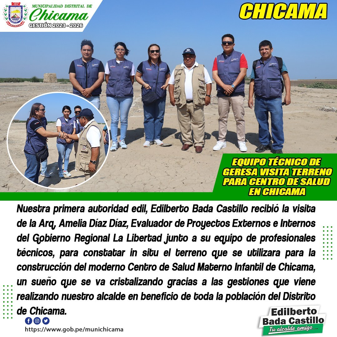 Equipo Técnico de GERESA visita terreno para centro de salud en Chicama