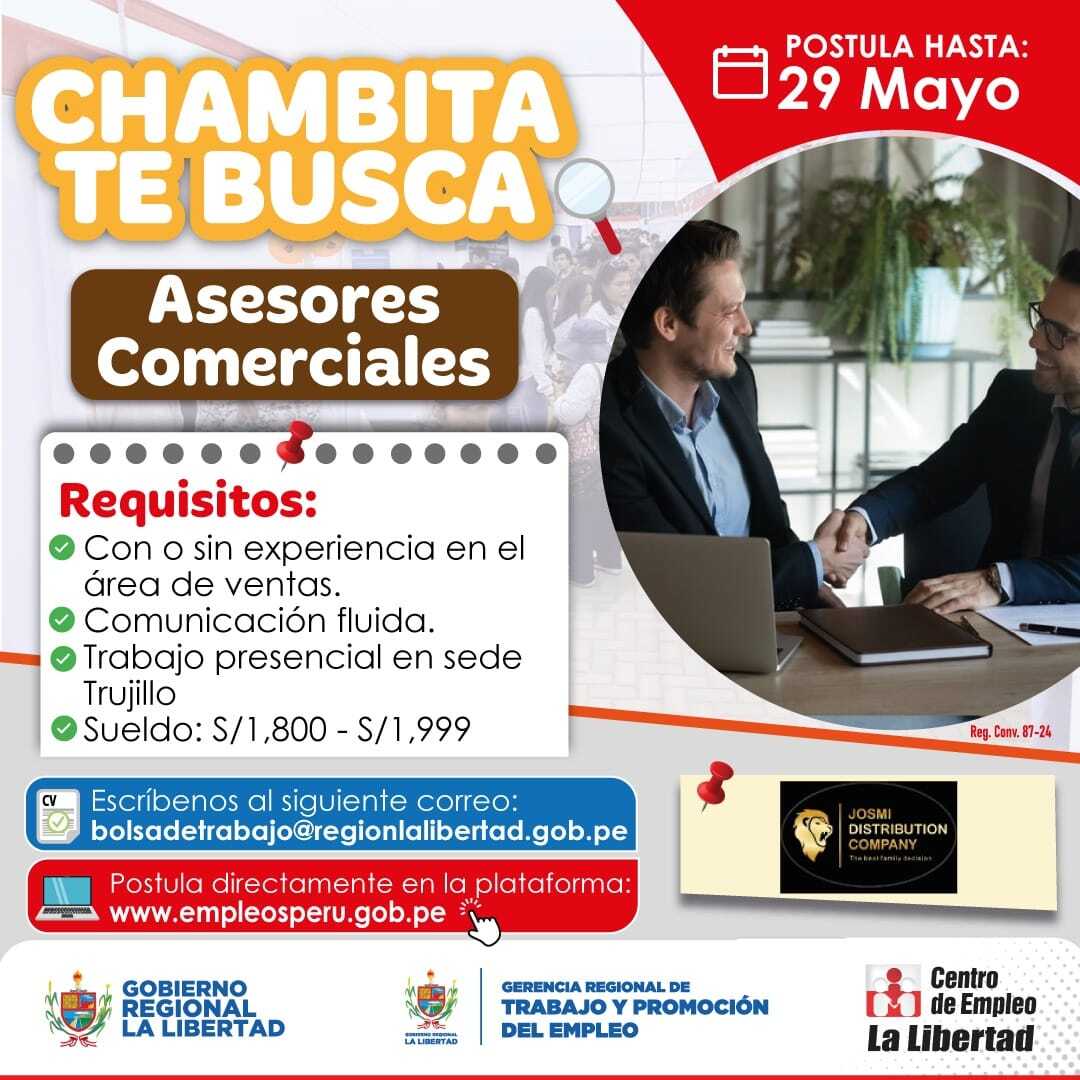 Convocatoria N° 087-2024 - Asesores Comerciales