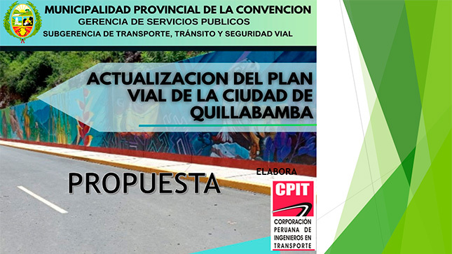 Propuesta de actualización del Plan Vial de la ciudad de Quillabamba