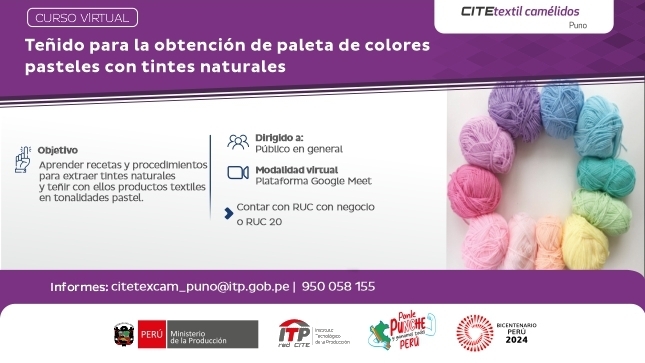 Teñido para la obtención de paleta de colores pasteles con tintes naturales
