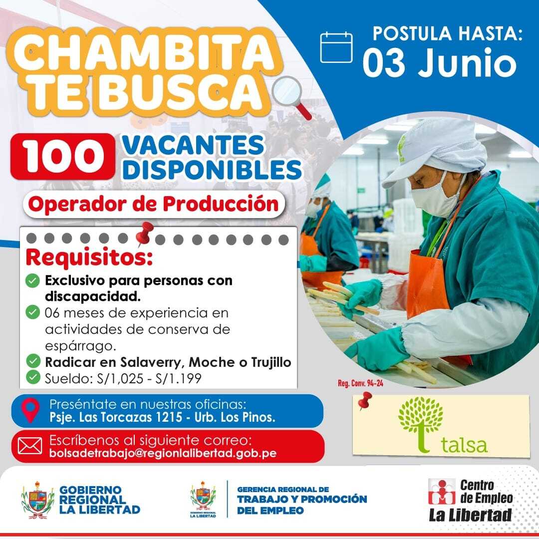 Convocatoria N° 094-2024 - Operador de Producción