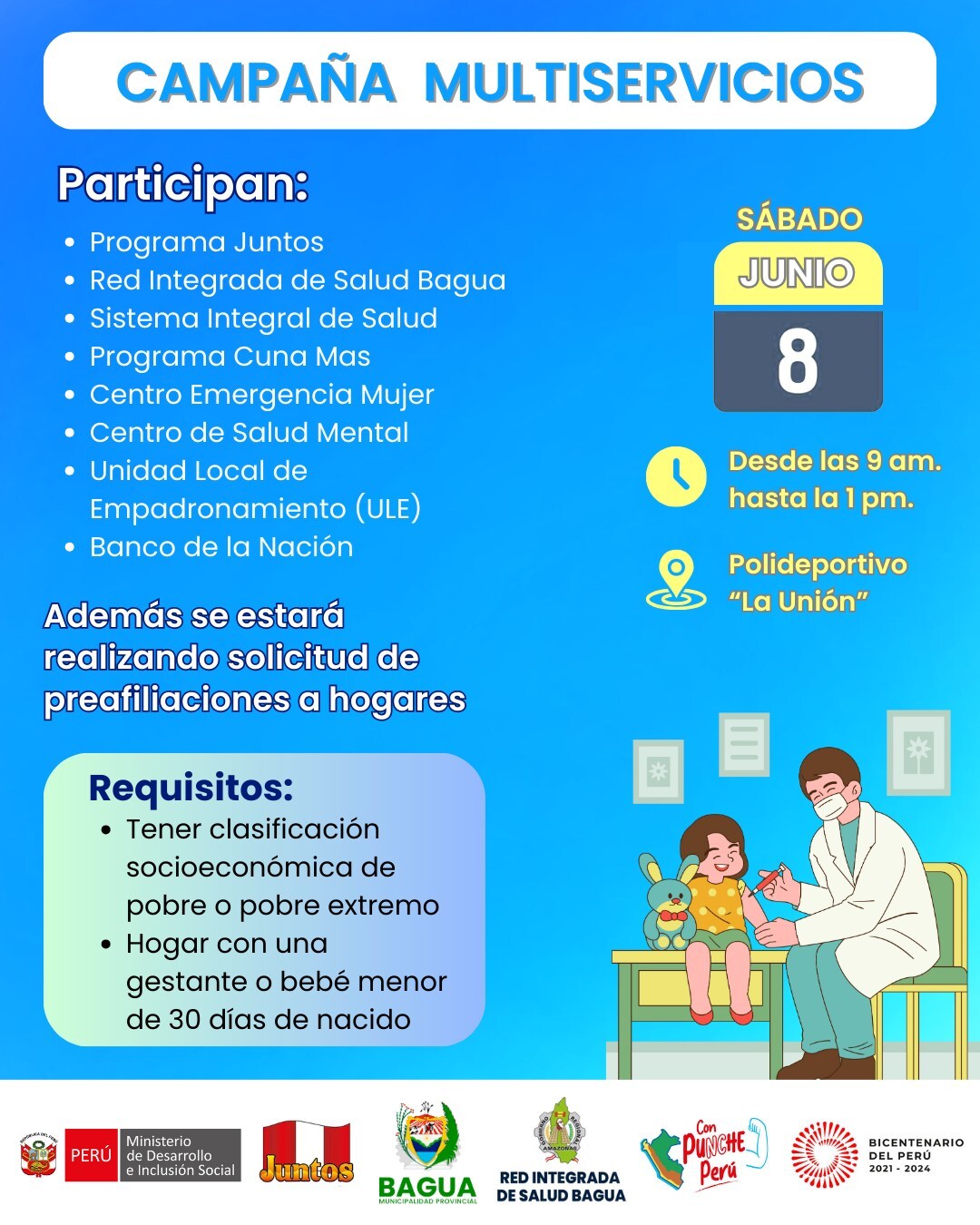 Detalles de la Campaña Multiservicios en Bagua
