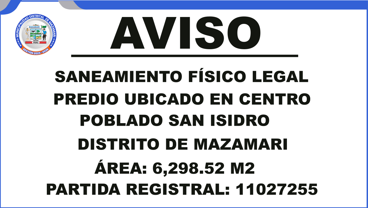 SANEAMIENTO FISICO LEGAL