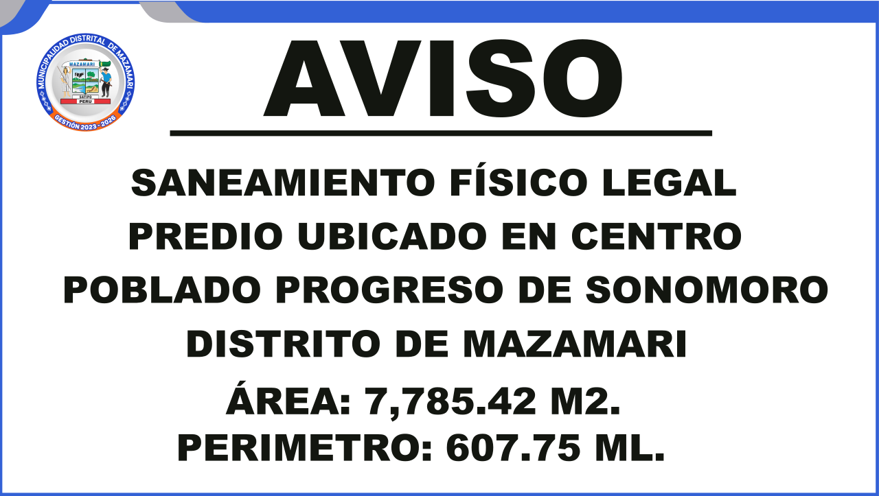 SANEAMIENTO FISICO LEGAL