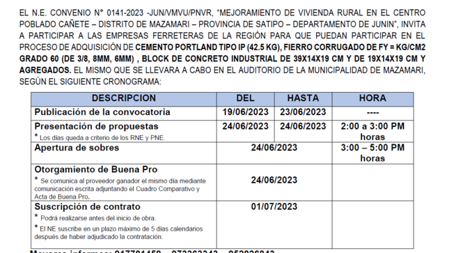Primera Convocatoria