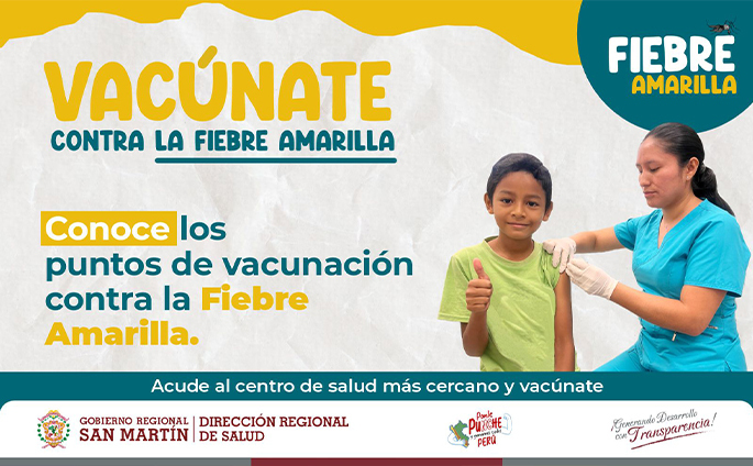 Cronograma de Vacunación contra la fiebre amarilla en San Martín