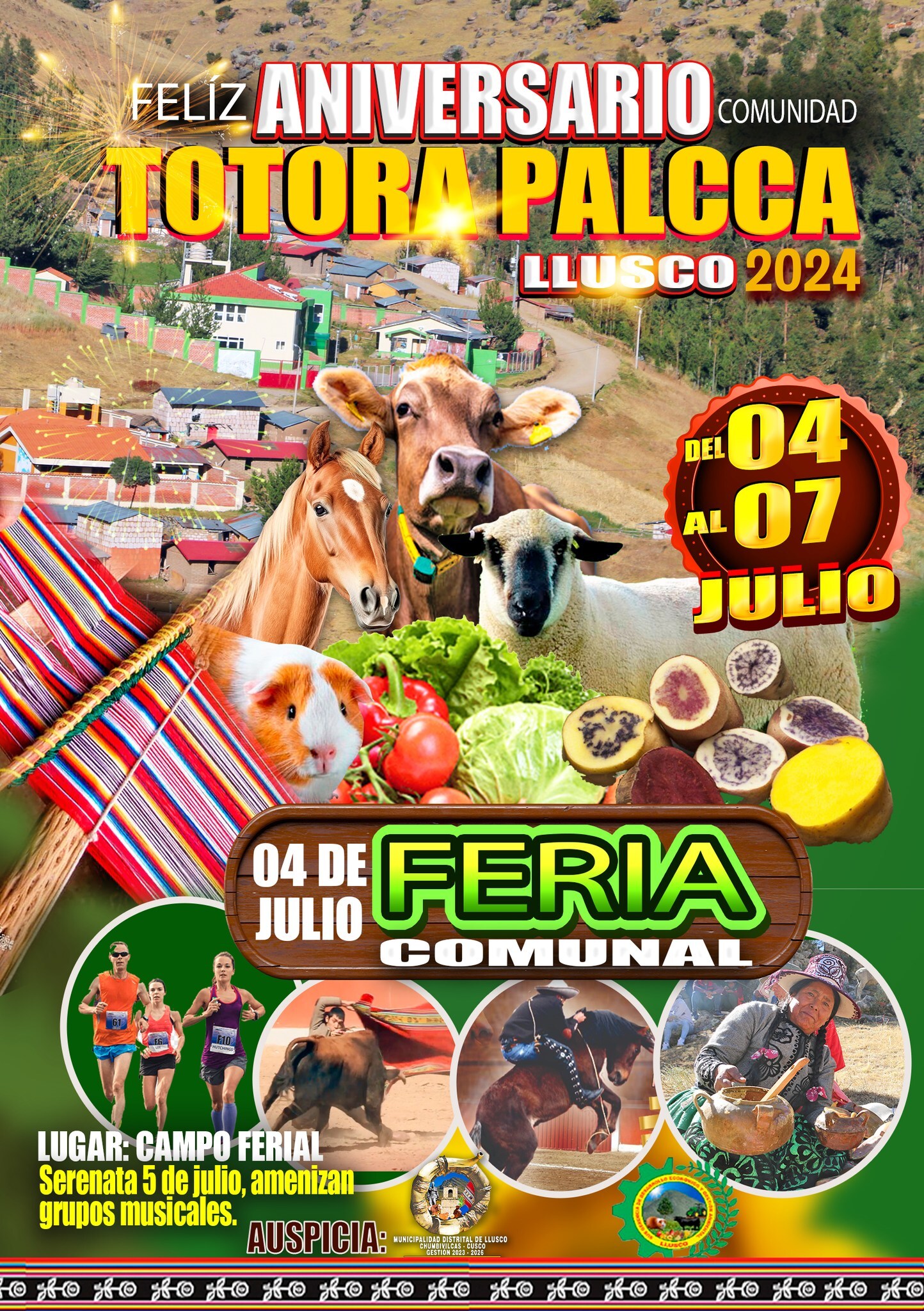 🎊🎉Comunidad campesina de Totora Pallcca celebra su aniversario-2024🎊🎉