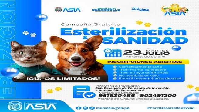 Campaña de Esterilización y Sanidad Gratuita