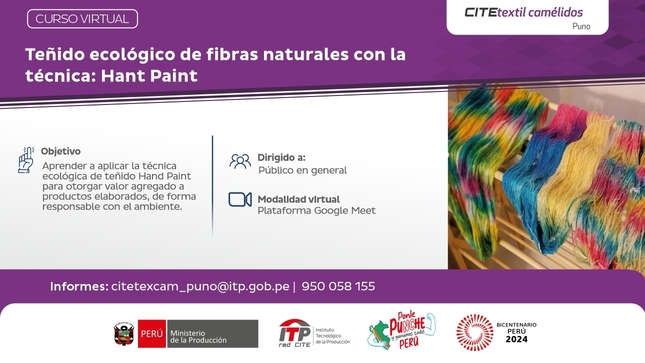 Curso virtual teñido ecológico de fibras naturales con la técnica Hand Paint