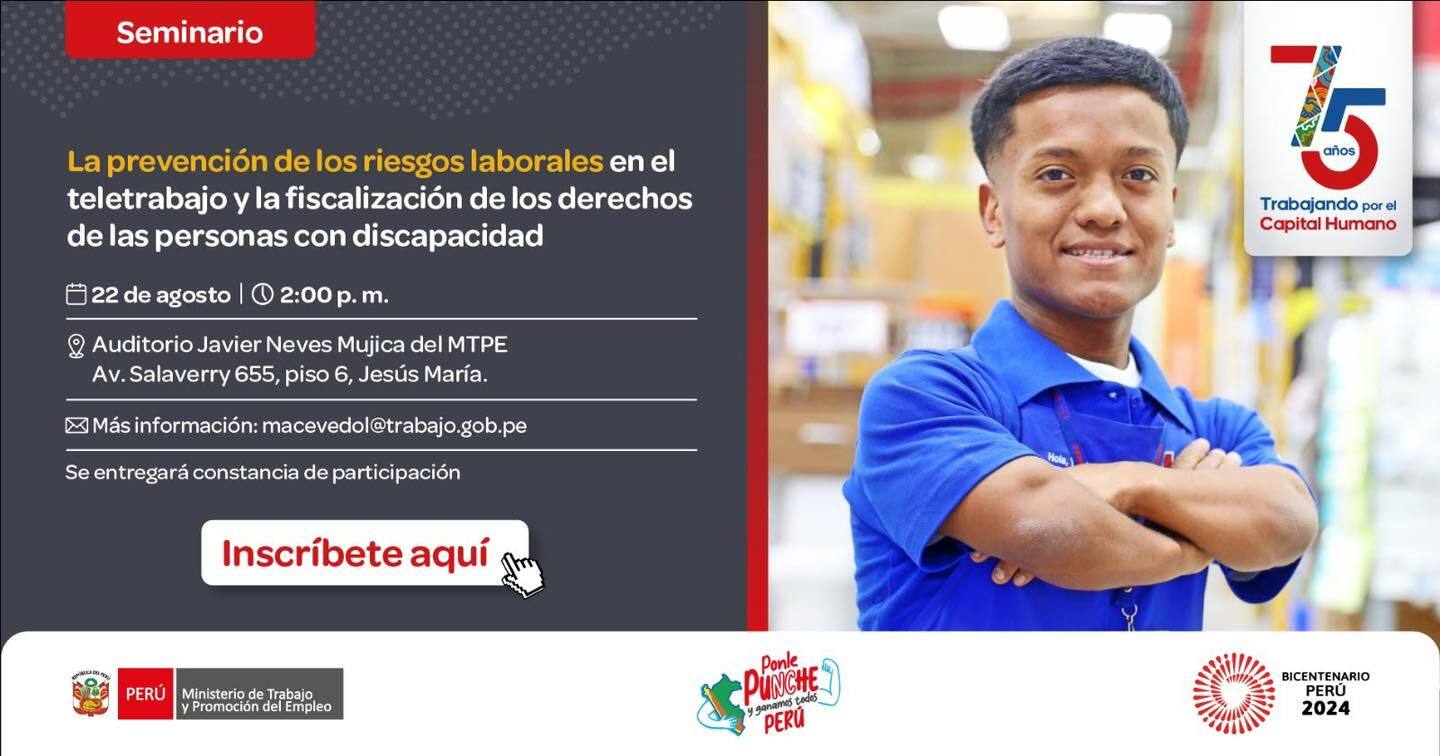 "La prevención de los riesgos laborales en el teletrabajo y fiscalización de los derechos de las personas con discapacidad