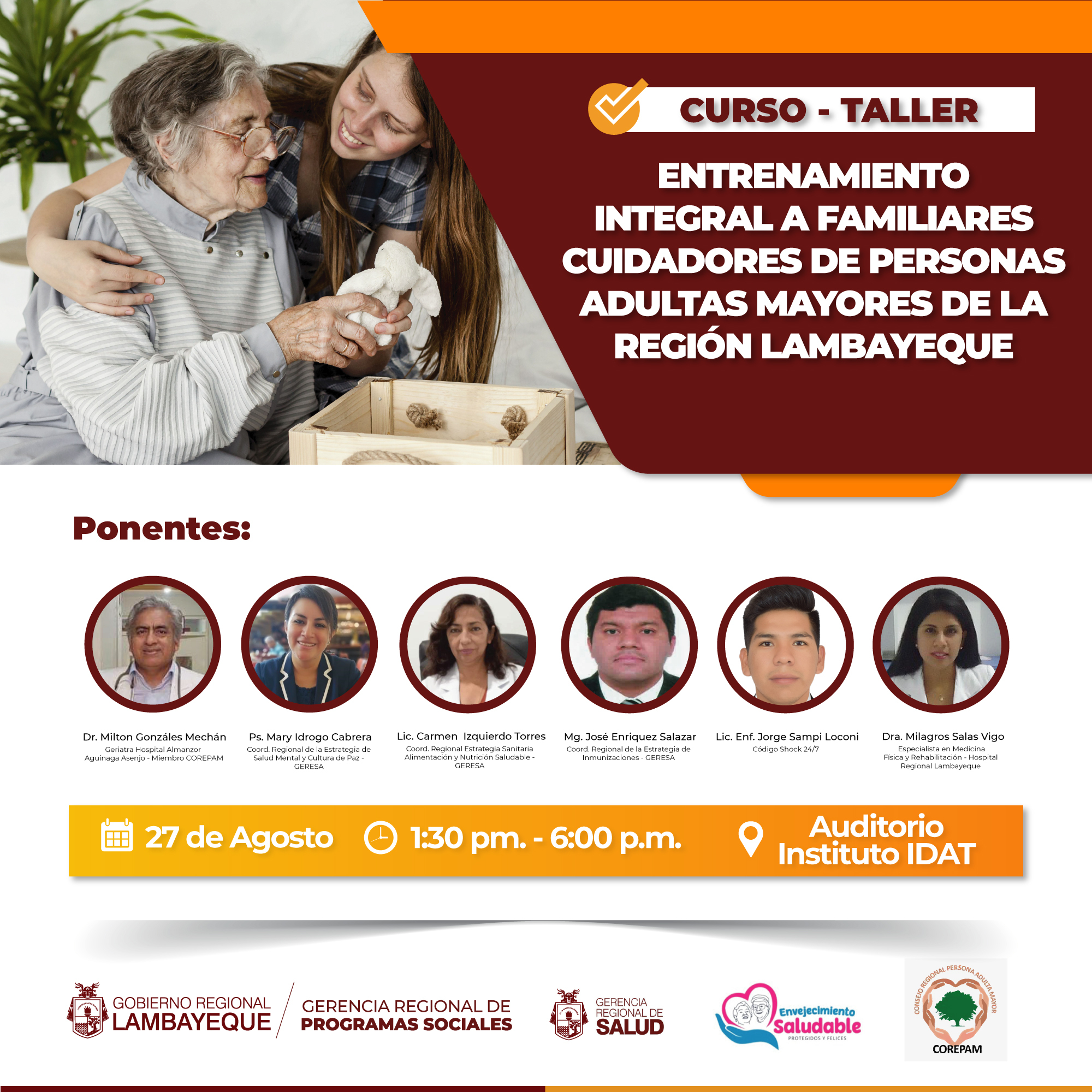 Curso-Taller "Entrenamiento Integral a Familiares Cuidadores de Personas Adultas