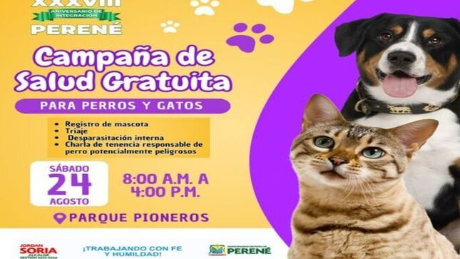 Campaña de Salud Gratuita para Perros y Gatos