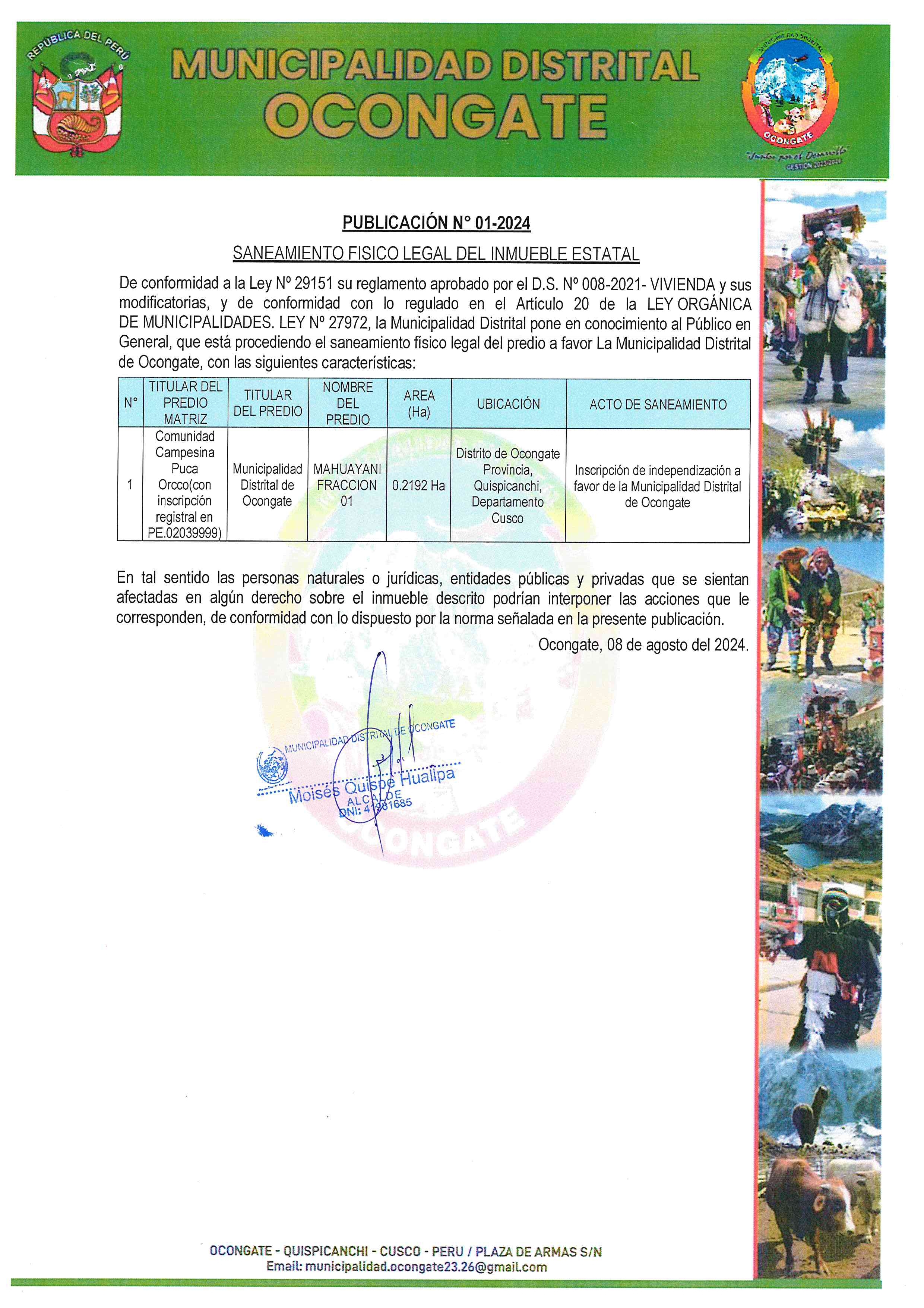 SANEAMIENTO FISICO LEGAL DEL INMUEBLE ESTATAL MAHUAYANI FRACCION 01