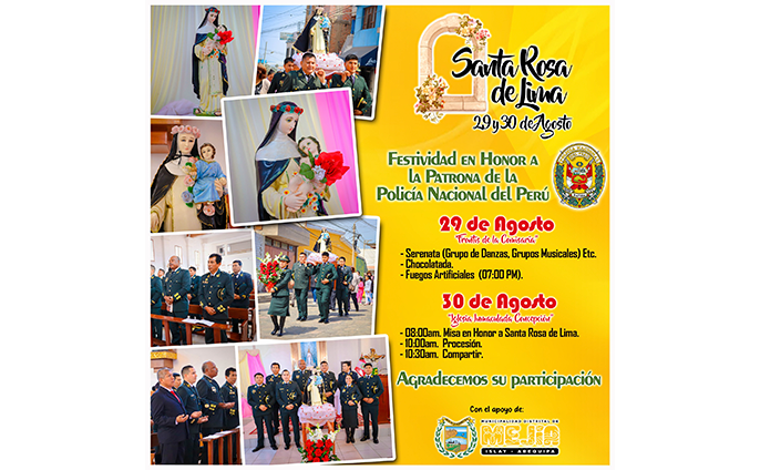 Festividad en honor a Santa Rosa de Lima, "PATRONA DE LA PNP"