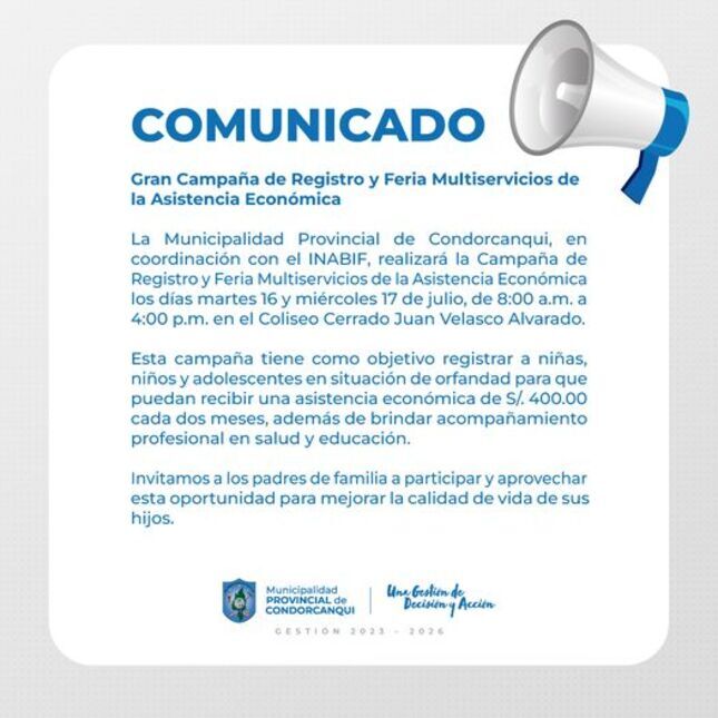 Campaña de Registro y Feria Multiservicios de la Asistencia Económica