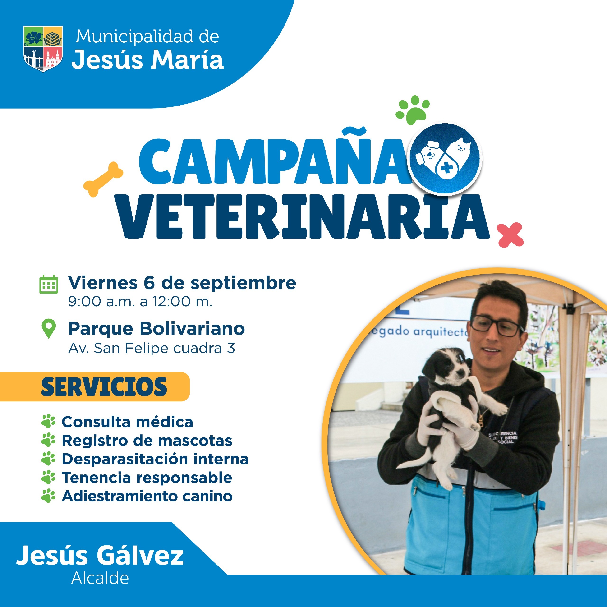 Viernes 6 de Setiembre 
Hora: 9:00 a 12:00 m.
Parque Bolivariano - Av San Felipe cuadra 3