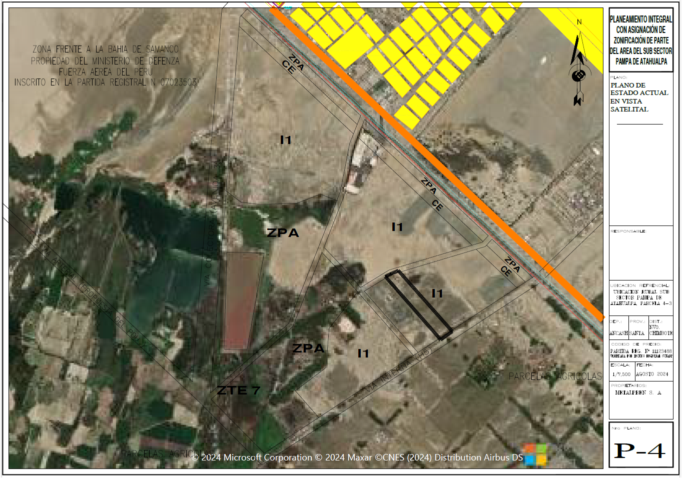 Plano de Estado Actual en Vista Satelital del Sub sector Pampa de Atahualpa_P4