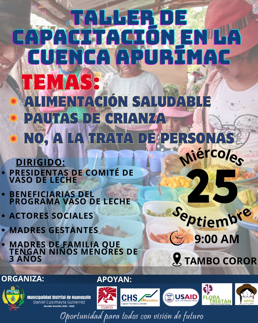 Programa Vaso de Leche Taller de Capacitar cuenca Apurímac