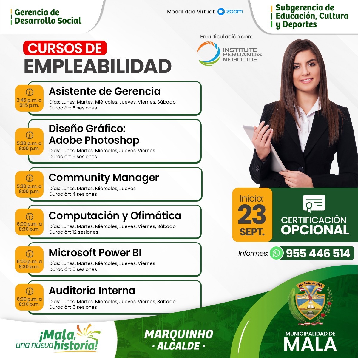Convocatoria de Becas en Coordinación con el Instituto Peruano de Negocios