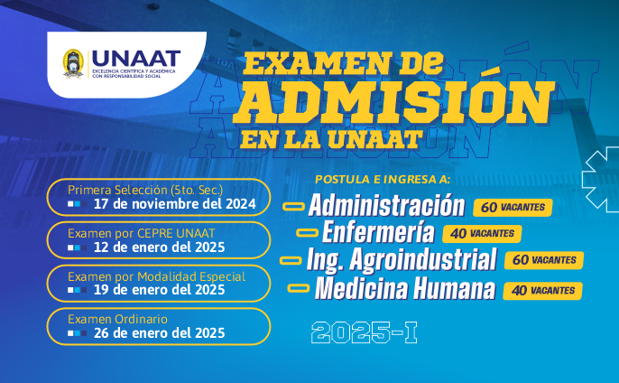 Examen de Admisión UNAAT 2025-I. Ingresa a la mejor universidad de Tarma