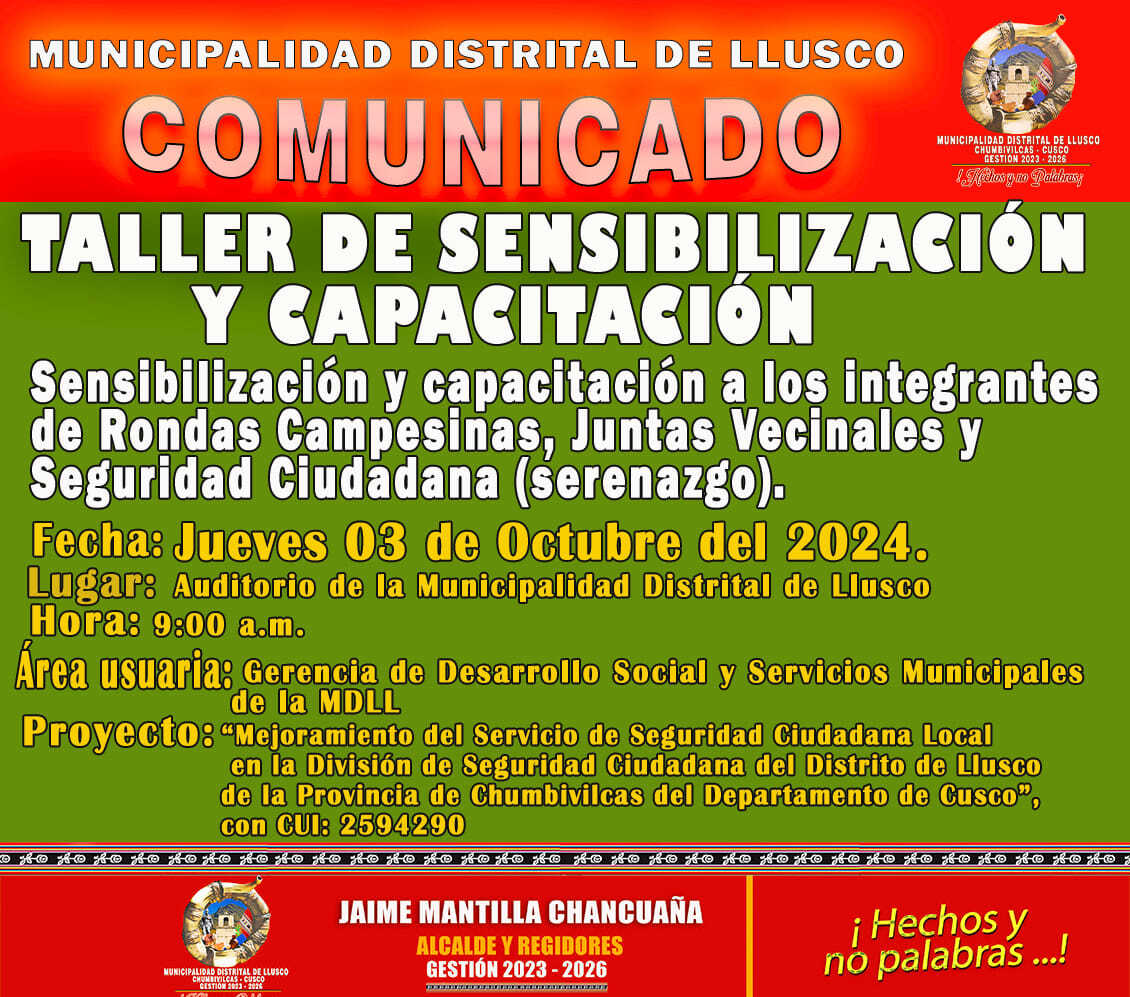 Taller de capacitación para rondas campesinas y juntas vecinales