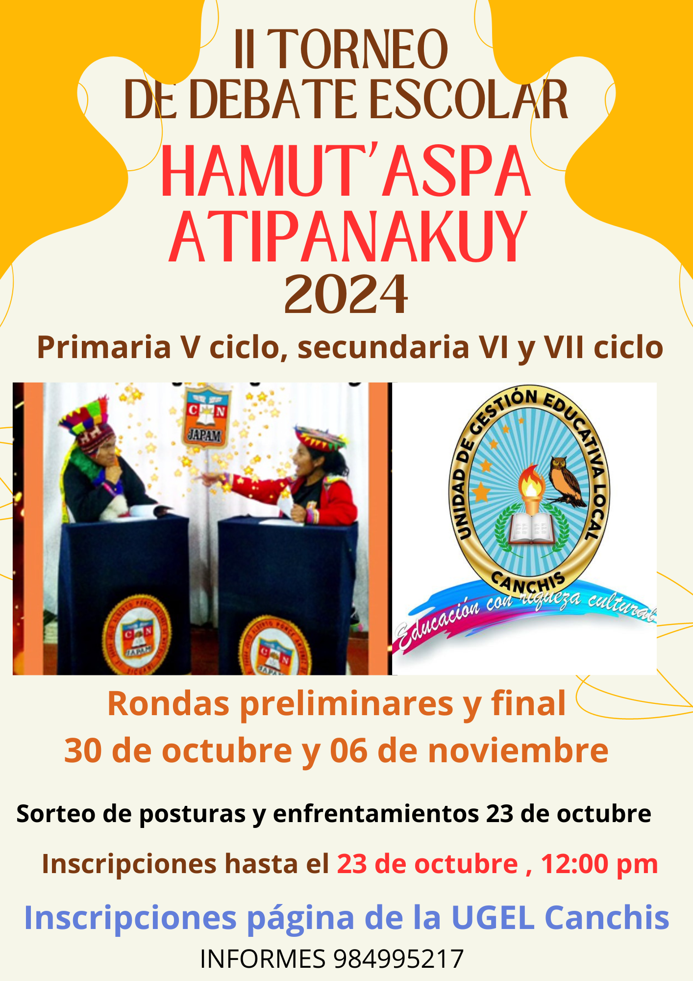 II torneo de debate escolar - HAMAUT'ASPA ATIPANAKUY