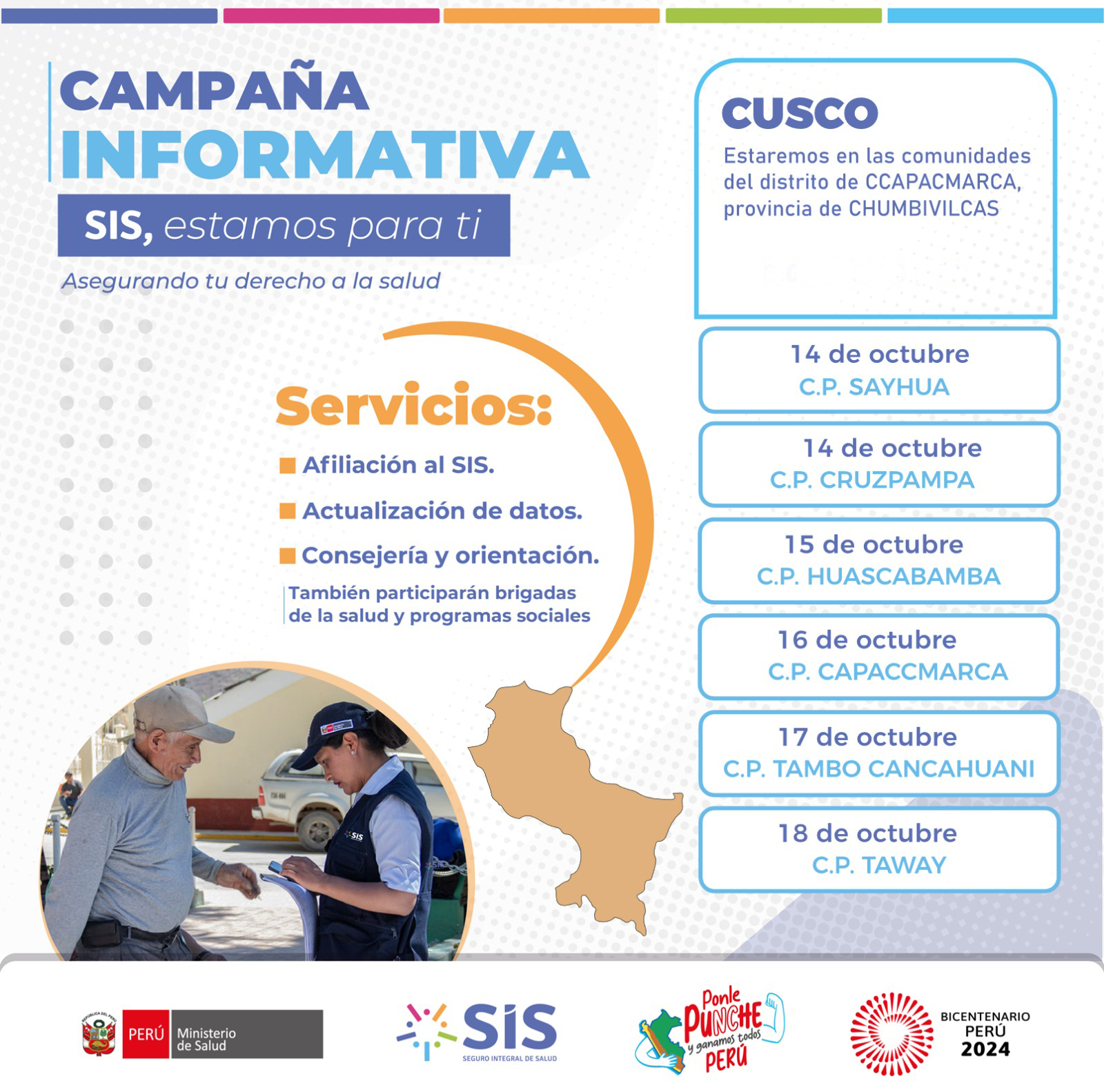 Campaรฑa Informativa y afiliaciรณn al seguro integral de salud