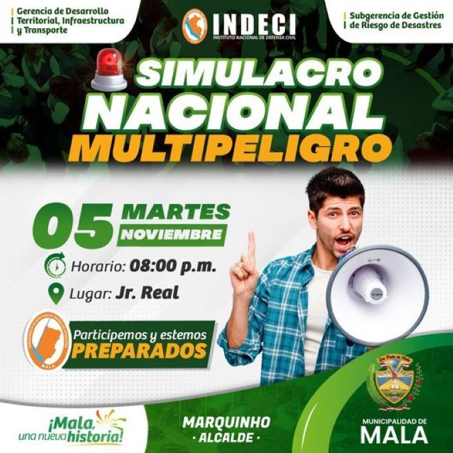 Simulacro Nacional Multipeligro este 31 de Mayo