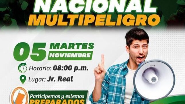 Simulacro Nacional Multipeligro este 31 de Mayo