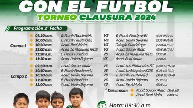 Segunda Gran Fecha del Campeonato de Creciendo con el Fútbol 2024 - Clausura