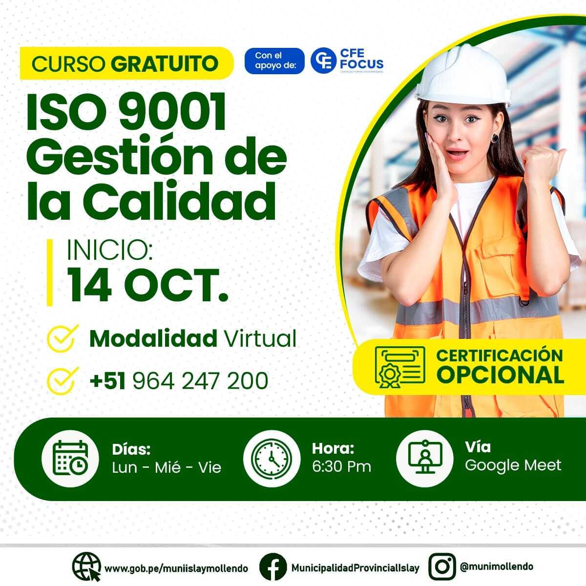 CURSO CON ACCESO GRATUITO DE ISO 9001 - GESTION DE LA CALIDAD