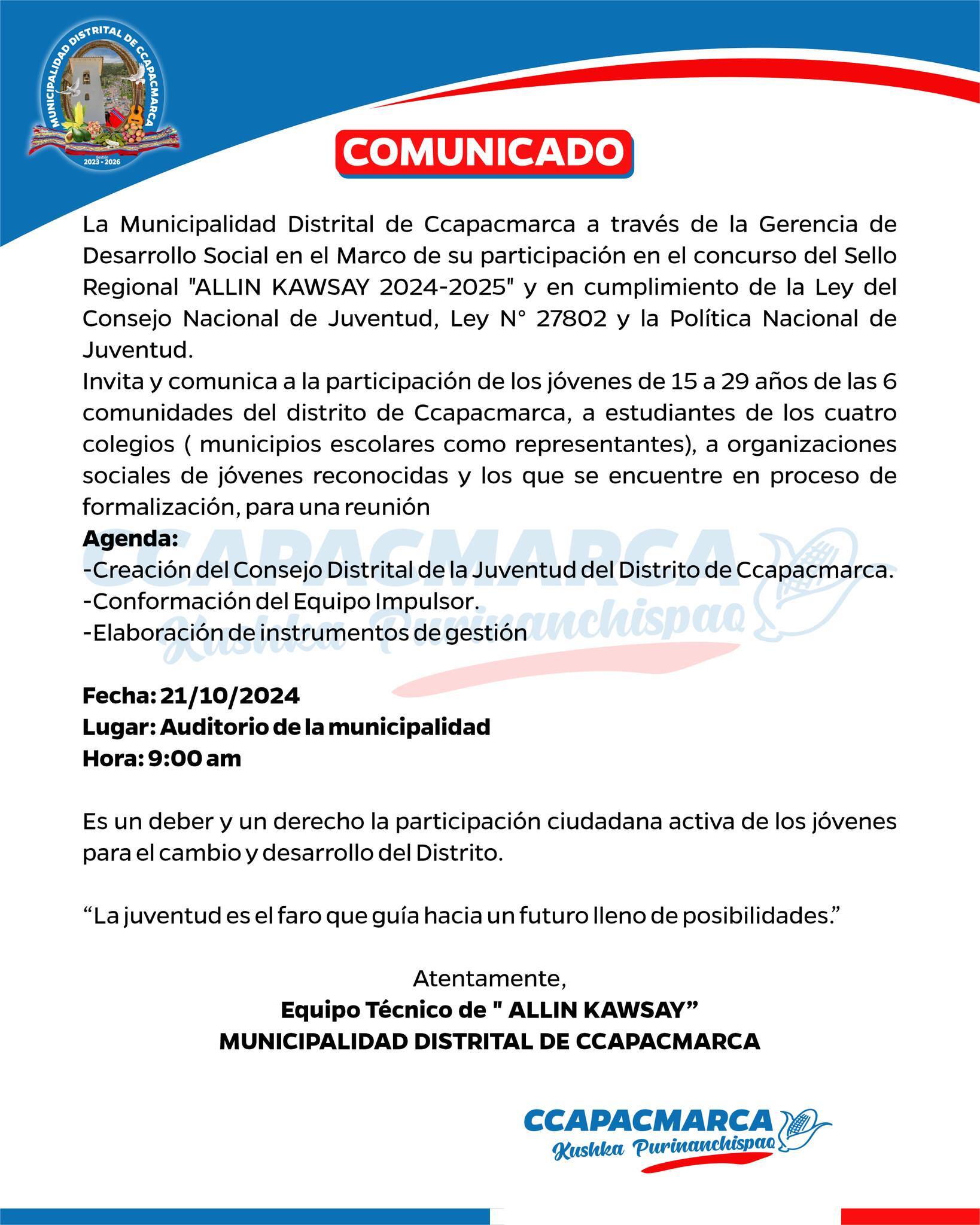 Comunicado de reunión