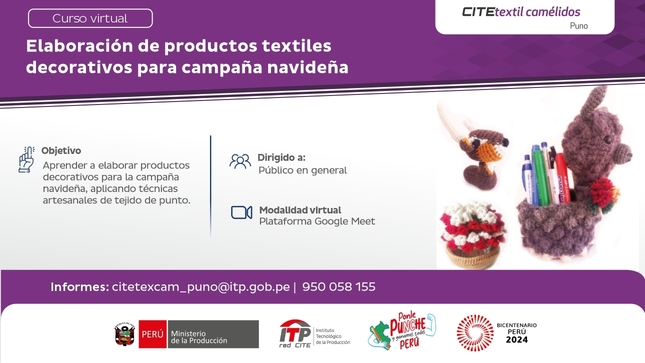 C.V. Elaboración de productos textiles decorativos para campaña navideña