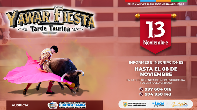 Imagen promocional de la Gran Tarde Taurina "Yawar Fiesta"