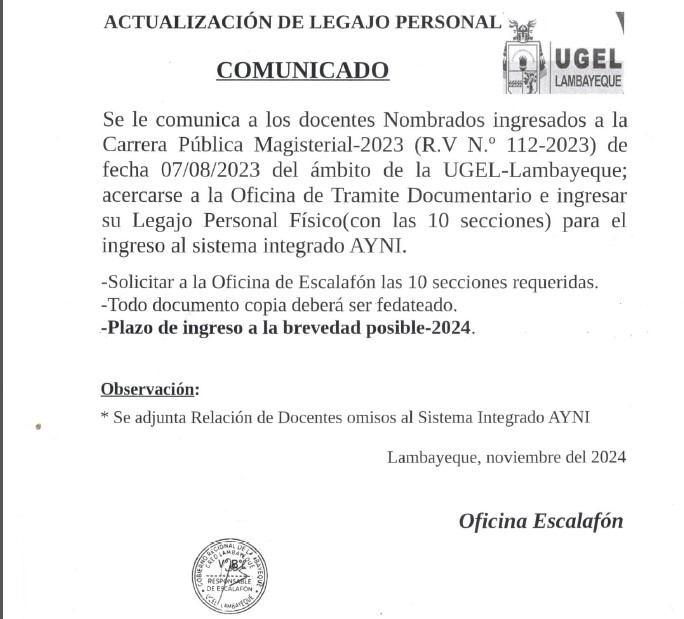 Docentes Nombrados ingresados a la Carrera Pública Magisterial- 2023