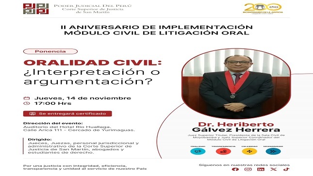 Atención Yurimaguas: Ponencia Oralidad Civil