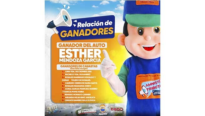 Municipalidad realizo sorteo del auto 0KM y canastas al buen Contribuyente 2024.