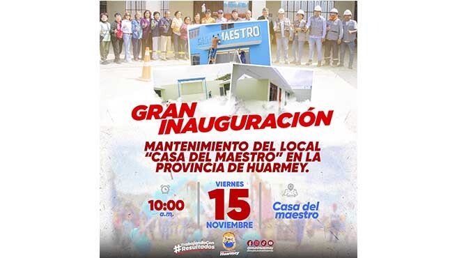 Se invita a la inauguración de la "Casa del Maestro".