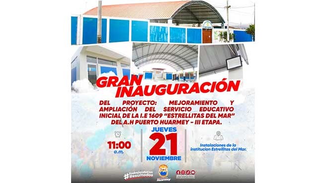 Invitación - Gran inauguración del mejoramiento en jardín Estrellitas del Mar.