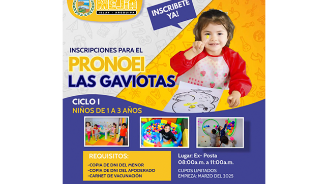 Inscripciones para el PRONOEI "Las Gaviotas"